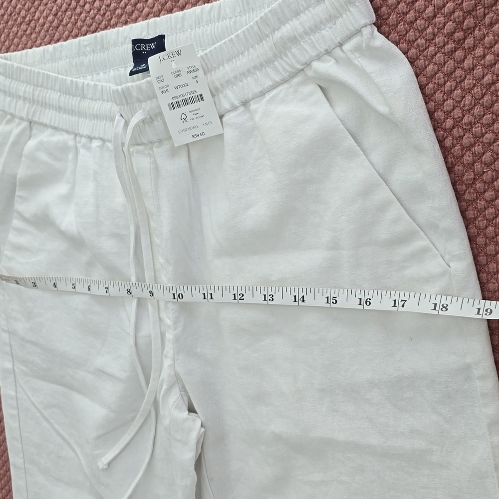 J Crew Factory Linen Cotton Blend Drawstring Women's Pants (Size 4) NWT - Picture 8 of 11